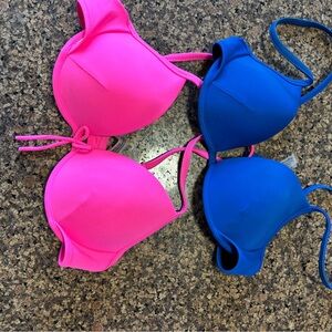 Victoria’s Secret Vibrant Pink and Blue Bikini 👙 padded tops